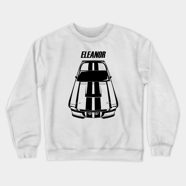 Ford Mustang Shelby GT500 Eleanor 1967 - Black Stripes Crewneck Sweatshirt by V8social